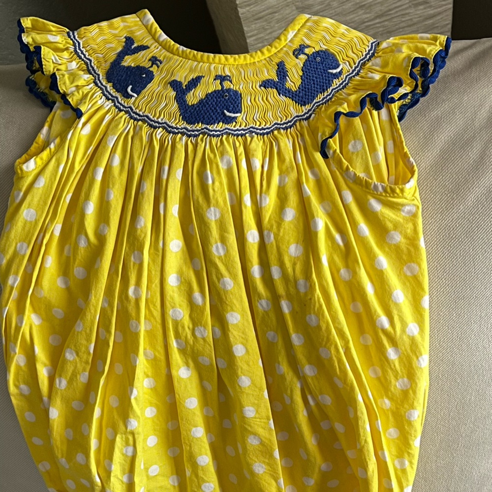 Yellow smocked bubble